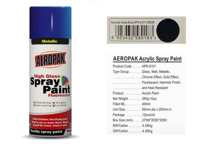 China AEROPAK Brand Aerosol Can Spray Paint with MSDS Deep Blue Color for Car for sale