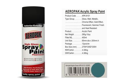 China 400ml Apple Green Acrylic Spray Paint MSDS Certificated For Car APK-8101 for sale