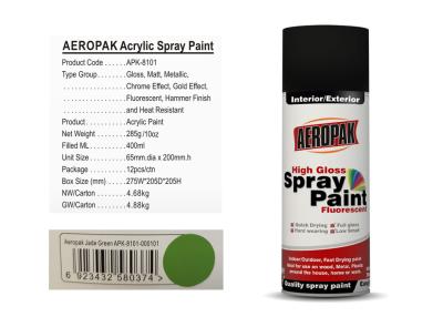China Jade Green Color Aerosol Spray Paint With RoHS / MSDS Certification for sale