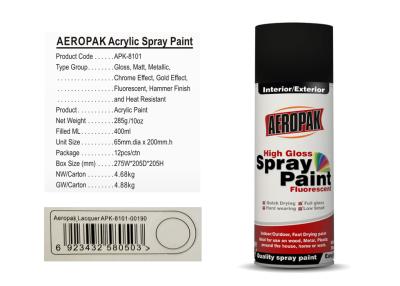 China Lacquer Color Aerosol Spray Paint AEROPAK Brand With ISO90001 Certificate for sale