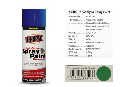 China Good Atomization Aerosol Spray Paint Quick - Drying With Leaf Green Color for sale