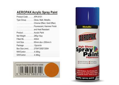 China RoHS Aerosol Spray Paint Orange Yellow Color High Elastic Polymer For Plastic for sale