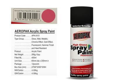 China Peach Red Color Aerosol Spray Paint Good Adhesiveness For Lamp / Picture Frame for sale