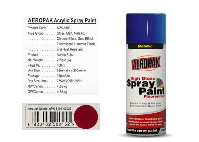 China Scarlet Color Aerosol Spray Paint  Fully Dry For Resisting Infrared Radiation Effectively for sale
