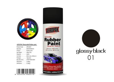 China Natural Drying Removable Rubber Spray Paint Glossy Black Color For Car for sale
