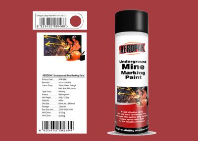 China AEROPAK deep red with MSDS 500ml Underground Mine Marking Spray Paint for fire sensitive locations for sale