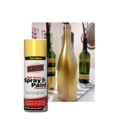 China Aeropak High Gloss Gold Glitter Spray Paint Aerosol Gold Effect Paint for sale