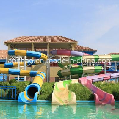 China                  Fiberglass Blue Water Slide Combined for Amusement Park              for sale