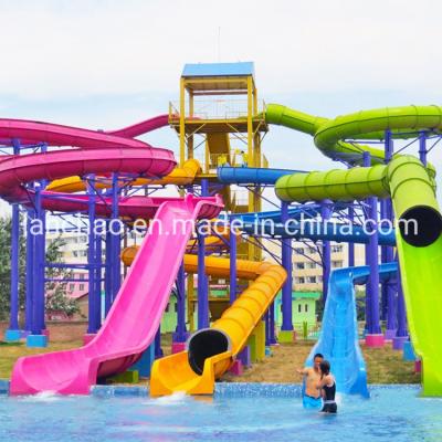 China                  Lanchao Outdoor Fiberglass Combination Spiral Water Slide Tube for Adult              for sale