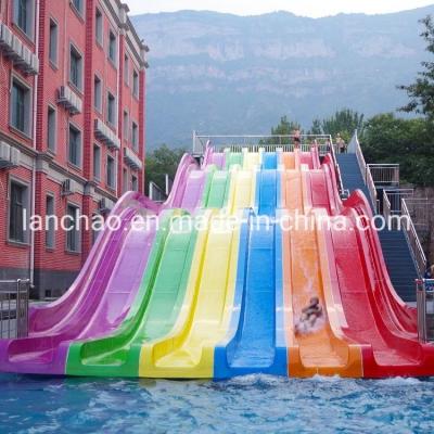China Colorful Fiberglass Rainbow Water Slide Equipment Racing For  Pool for sale