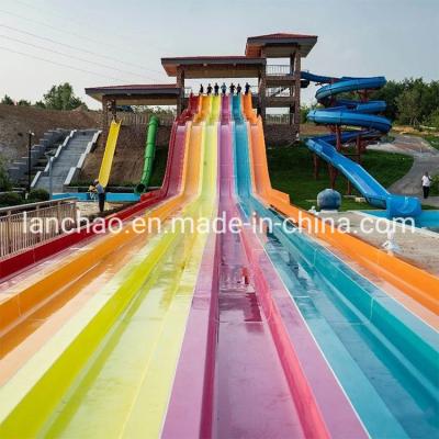 China Multi Lane Rainbow Water Slide Fiberglass Rainbow Wavy Water Park for sale