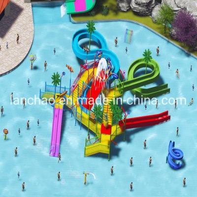 China Hot Water Park Playgrounds  Fiberglass Water With Kids Slide for sale