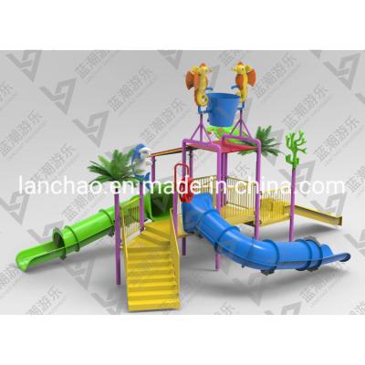 China Play Equipment Splash Water Playground Fiberglass Spray  With Kids Slide for sale