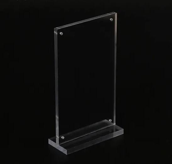 Quality A4 A5 Clear Plastic Acrylic Sheet Table Display Stand Sign Holder 11x17 for sale