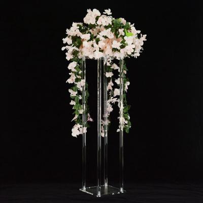 China Custom Perspex Acrylic Flower Pedestal Stand Display 80cm for sale