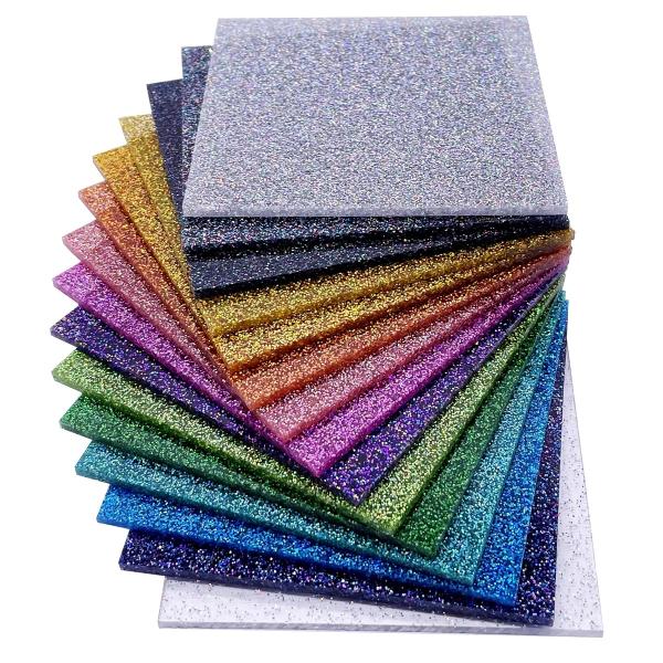 Quality 3mm Laser Cutting Glitter Perspex Colorful Sparkle Acrylic Sheet PMMA Cast for sale