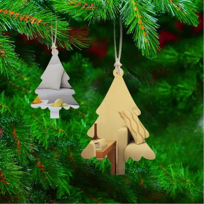 China Personalized Gold Silver Mirror Acrylic Xmas Ornaments Icicle Reindeer Snowflake for sale
