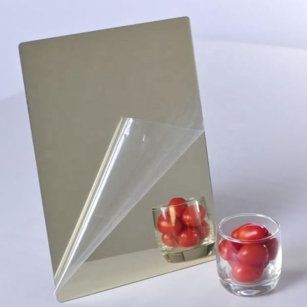 Quality Antistatic 4x4 4x8 Gold Mirror Acrylic Plexiglass Sheet Place Card for sale