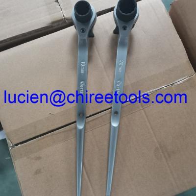 China Chrome Vanadium Steel Double Sized Socket Fortis 19x22mm Ratchet Wrench Podger Ratchet Tempered Shaft Ratchet Spanner for sale