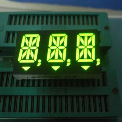 China Green Alphanumeric Triple-Digit  14 Segment LED Display  For Instrument Panel 14.2mm for sale