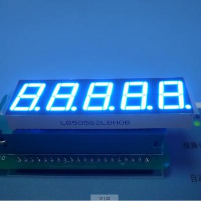 China Ultra Blue 5 Digit 7 Segment Display Eco Friendly Custom 100 mcd 0.56