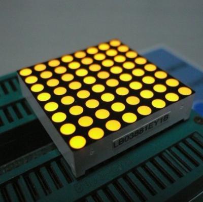 China Yellow 3mm 8x8 Dot Matrix Led Display With White Dots Black Surface for sale