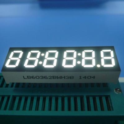 China 6 Digit 7 Segment LED Display , Ultra Bright White LED Clock Diplay 0.36 Inch for sale