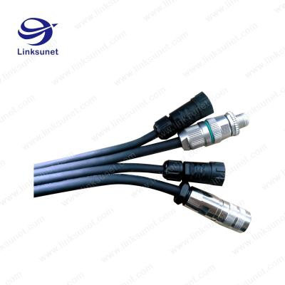 China M12 grey connector and composite multi - fiber Flat cable wiring harness Custom processing for sale