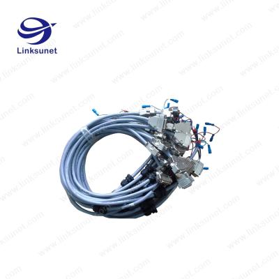China Amphenol LCC17 D - SUB 3W3 female connectors and pvc gray 2.5mm2 cable Soldering Wiring Harness for sale