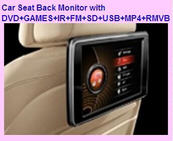 China 10.1” Headrest DVD Player Digital touch panel with with DVD+GAMES+IR+FM+SD+USB+MP4+RMVB for sale