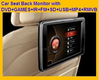 China wireless game car pad 10.1” Headrest DVD Player support GAMES+IR+FM+SD+USB+MP4+RMVB for sale