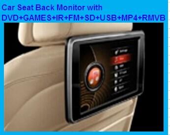 China car entertainment products 10.1” Headrest DVD Player with GAMES+IR+FM+SD+USB+MP4+RMVB for sale