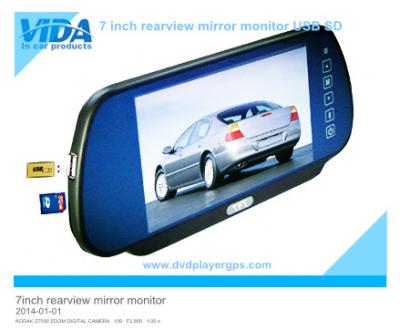 China 7inch Car Rearview Mirror Monitor with MP5 USB SD bluetooth for sale