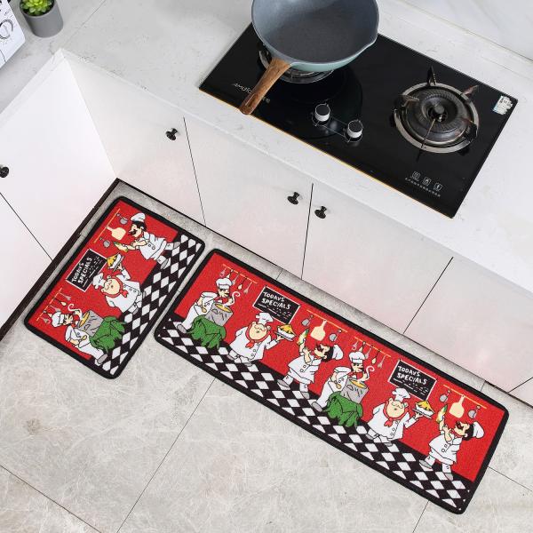 Quality Anti Fatigue Woven 3D Prints Kitchen Mats and Rugs Set of 2 with TPR RUBBER for sale