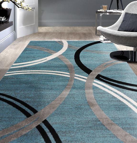 Quality Office Modern Wavy Ring Design Area Carpet with 12MM Pile Height for sale