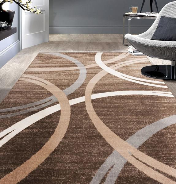 Quality Office Modern Wavy Ring Design Area Carpet with 12MM Pile Height for sale