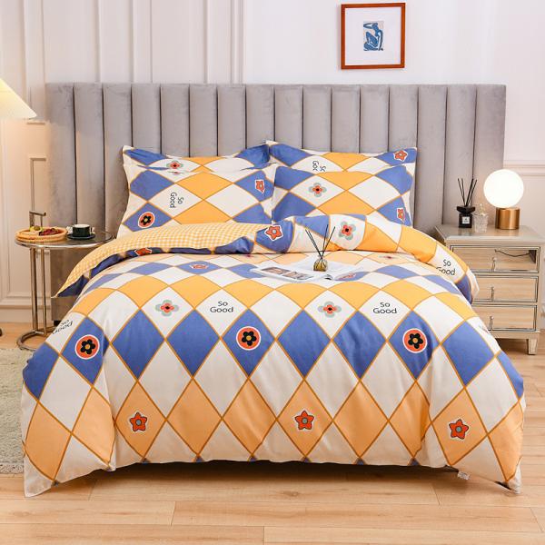 Quality White 4 Piece 100% Cotton Quilt Bedding Set Customized Color Comforter Bed Sheet for sale