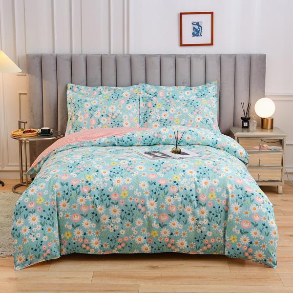 Quality White 4 Piece 100% Cotton Quilt Bedding Set Customized Color Comforter Bed Sheet for sale