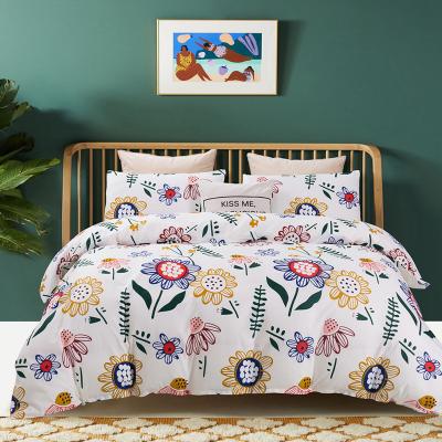 Quality White 4 Piece 100% Cotton Quilt Bedding Set Customized Color Comforter Bed Sheet for sale