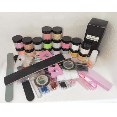 China Excellent Nail Art Kit Decoration Tools Manicure Set Art Effect Acrylic Nail Glitter Powder Nail Kit for sale