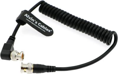 China Black Magic BNC Male RG179 Coiled Cable for BMCC Video Camera Straight To Right Angle Alvin'S Cables for sale