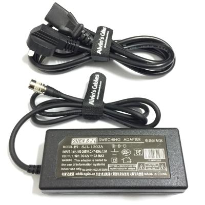 China Alvin's Cables 4 Pin Male Hirose to 12V 3A Power Adapter for Sound Devices ZAXCOM Sony for sale
