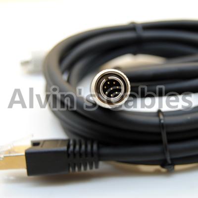 China Standard RJ45 Cat6 Data M12 Cable Assembly To Hirose Original 8 Pin High Flex For Sony for sale