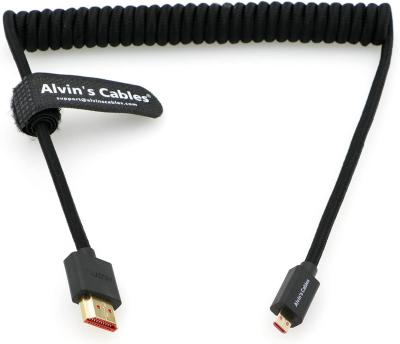 China 8K 2.1 Micro HDMI To HDMI Braided Coiled Cable For Atomos Ninja V 4K-60P Record 48Gbps HDMI For Canon R5C/R5/R6 for sale