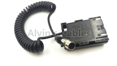 China Mini XLR 4 Pin Female Camera DC Power Supply Power Coiled Cable For Canon for sale