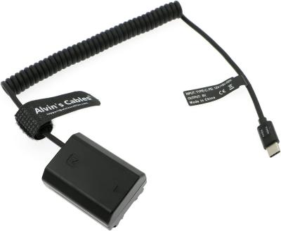 中国 Alvin's Cables USB-C Type-C PD から NP-FZ100 ダミー バッテリー コイル状電源ケーブル Sony Alpha A7 III A7S III A7R III 用 販売のため