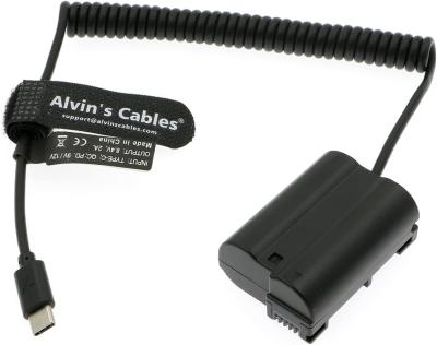 China Alvin'S Cables USB C Type C PD To EN-EL15|EP-5B Dummy Battery Coiled Power Cable For Nikon Z5 Z6 Z7 Z6II Z7II D500 D600 Te koop