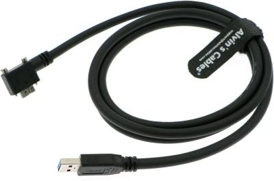 China Alvin's Cables USB 3.0 Data-Cable USB-A to Micro-B Right Angle with Dual Locking-Screws High-Flex Cable Shielded-Cable f for sale