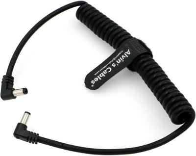 Chine L'alimentation CC des câbles d'Alvin attachent le cable électrique enroulé à angle droit masculin de C.C de 5,5 x de 2.1mm pour le moniteur de shogoun d'Atomos, Blackmagic Vi à vendre