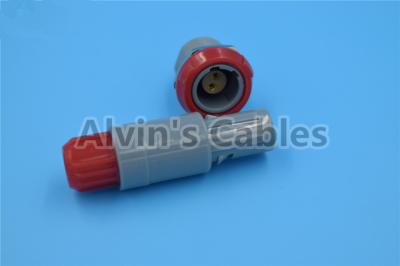 China LEMO 2 Pin Connectors Pin Pin 1P PAA / PLA Plastic Plug In Pin Socket 40 Degree Dual Positioning for sale
